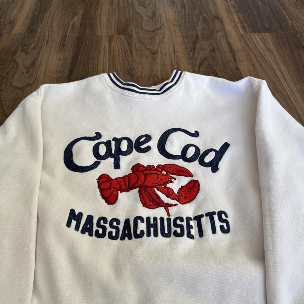 Abercrombie&Fitch Sweatshirt Women Medium Cape Cod Lobster Embroidered Pullover - Picture 2 of 7